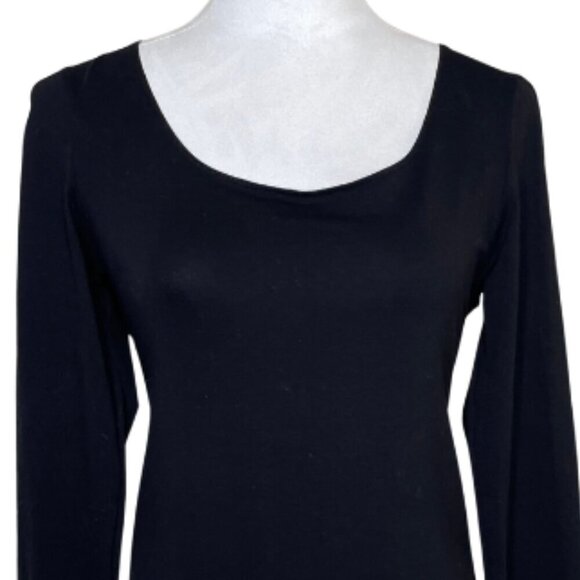 Mangopop Women’s Bodysuit Longsleeve V-Neck Casual Sleeve Goth Black Sz L - Picture 3 of 5
